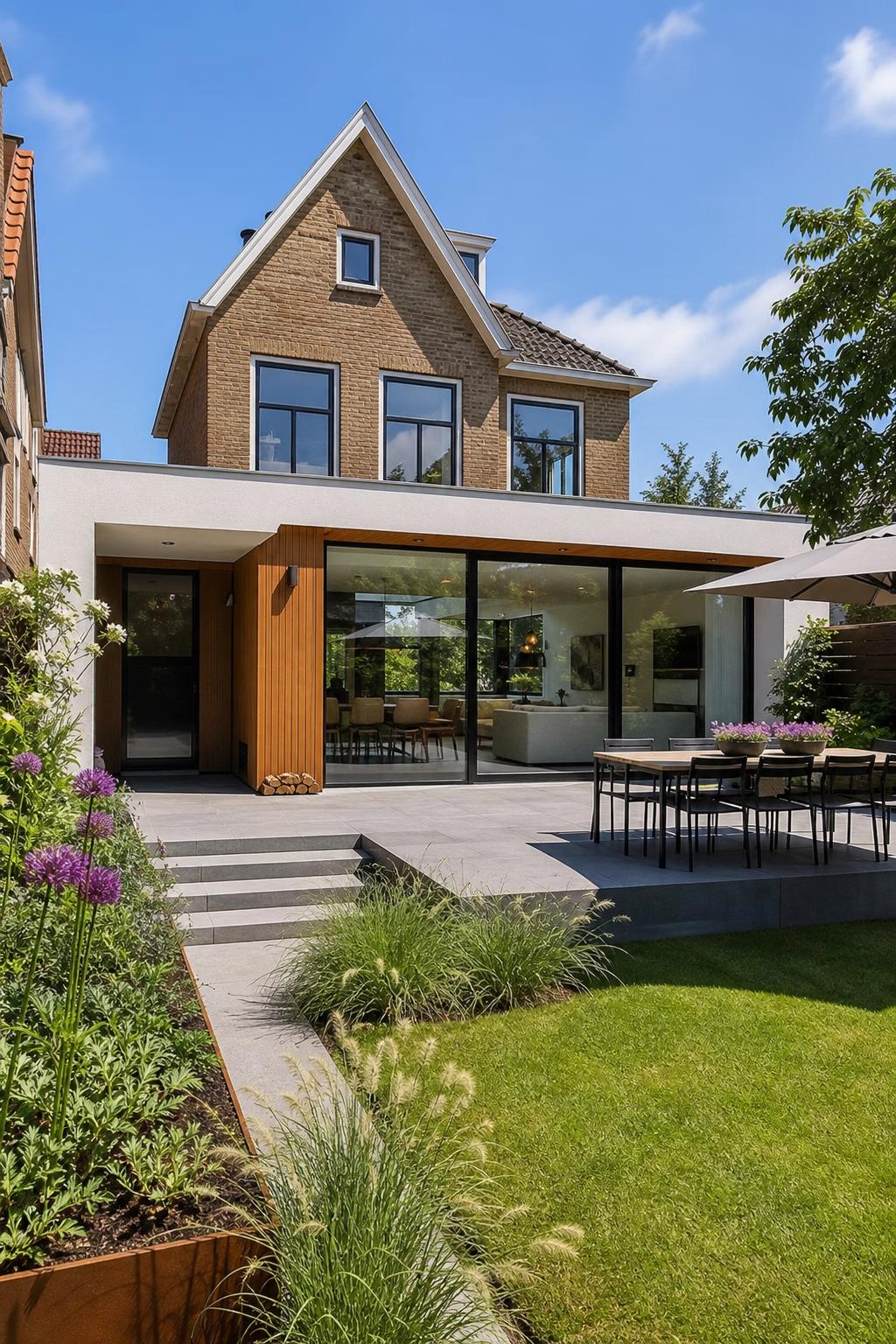 Moderne aanbouw, exterieur